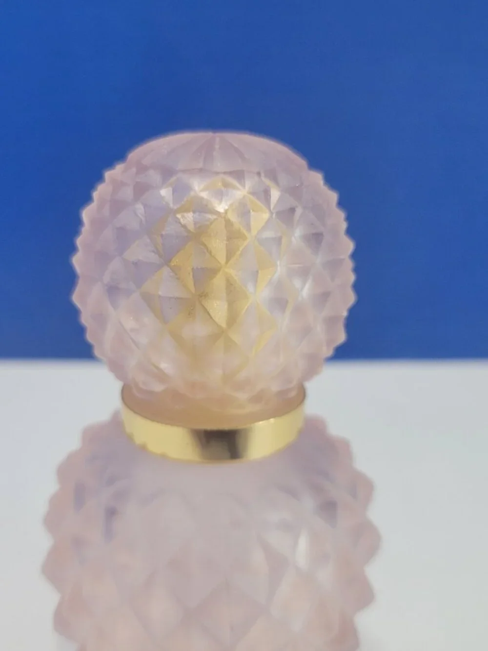 Vintage Pink Satin Glass Perfume Bottle Empty